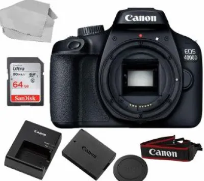 Discount Canon EOS 4000D/Rebel T100 Body Only with Free SanDisk Ultra 64GB Memory Card