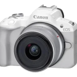 Sale Canon EOS R50 Mirrorless Camera with 18-45mm IS Lens (White)