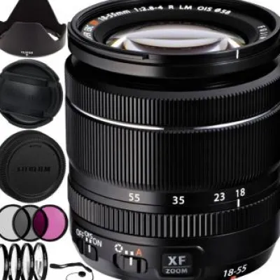 Clearance Fujifilm XF 18-55mm f/2.8-4 R LM OIS Zoom Lens (White Box) Filter Bundle