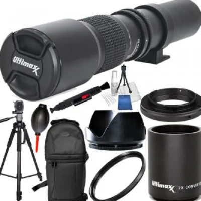 Discount Ultimaxx 500mm F/8.0 Multi Coated High-Power Preset Telephoto Lens (for Canon) Accessory Bundle