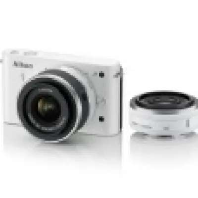 Outlet Nikon 1 J1 Mirrorless Digital Camera with 10mm WA/10-30mm Zoom Lens (White) 1J1