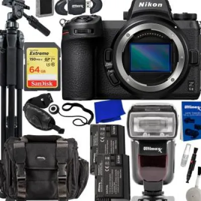 Outlet Nikon Z6 II Mirrorless Camera (Body Only) + Advanced Accessory Bundle: SanDisk 64GB Extreme SDXC Memory Card, 2x Spare Batteries, Universal Speedlite & Much More (24pc Bundle)