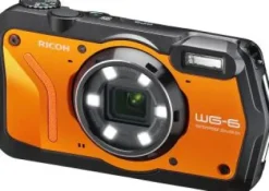Online Ricoh WG-6 Digital Camera (Orange) + SanDisk 128GB Extreme Pro SDXC, Selfie-Stick, Water-Resistant Gadget Bag, â€œGripsterâ€ Tripod & More (21pc Bundle)