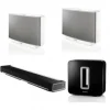 Clearance Sonos Deluxe Royalty Kit (Featuring:) PLAYBAR Wireless Soundbar + 2 PLAY:5 Speakers (White) and SUB Wireless Subwoofer (Black Gloss)